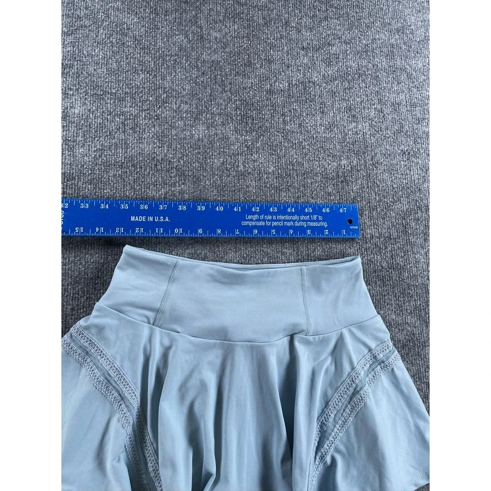 Free People FP Movement Get Your Flirt On Skort Light Blue Lace Trim Size M